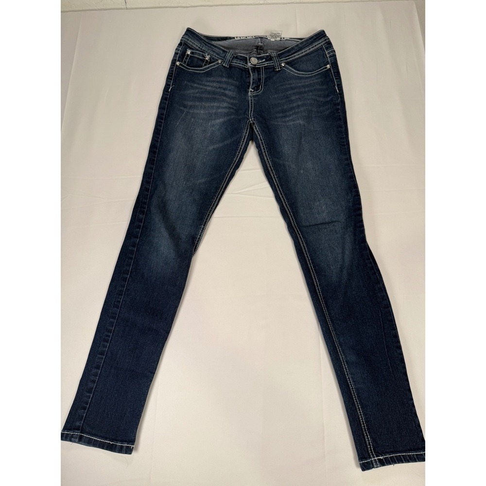 GOGO Jeans Womens Size 9 Blue Denim Embellished Pocket Skinny Jeans
